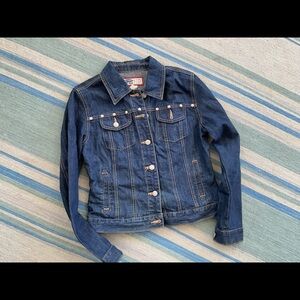 Women’s Y2K old navy stretch jean denim jacket dar wash S